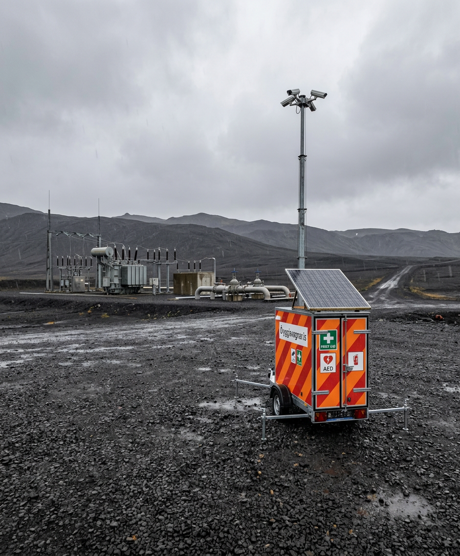 firefly gemini flash an electrical substation or pipeline valve station in a barren icelandic highland lan 85571